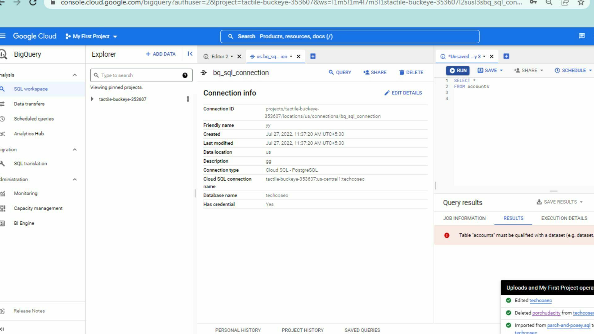 Running Queries using External Data Source on PostgresSQL and BigQuery